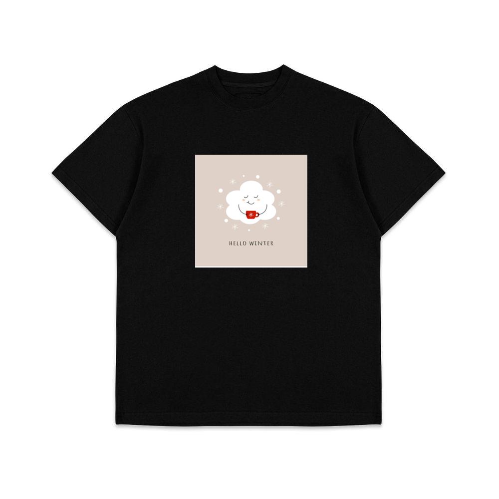 A Smiling Cloud Holds a Warm Drink T-Shirts