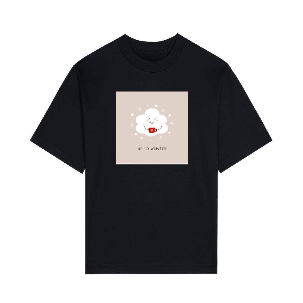 A Smiling Cloud Holds a Warm Drink T-Shirts
