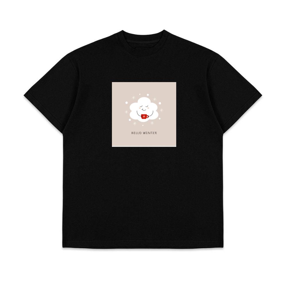 A Smiling Cloud Holds a Warm Drink T-Shirts