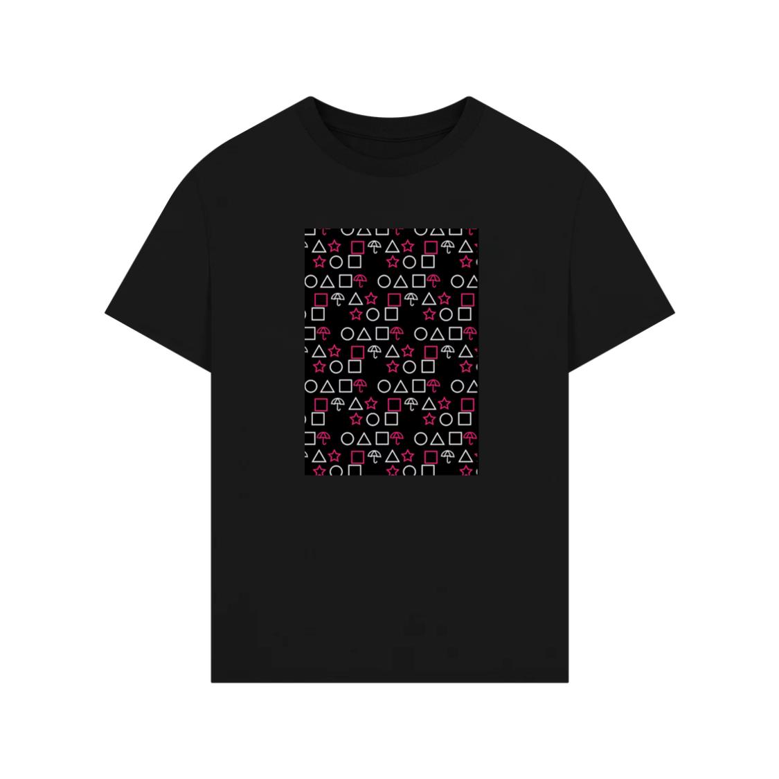A Squid Game Pattern in a Striking Contrast T-Shirt
