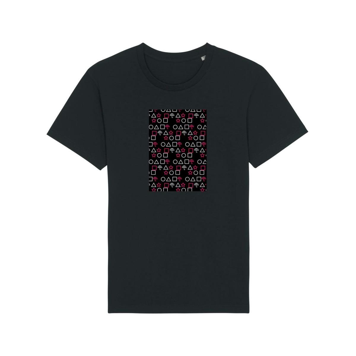 A Squid Game Pattern in a Striking Contrast T-Shirts