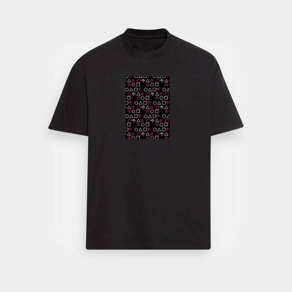 A Squid Game Pattern in a Striking Contrast T-Shirts