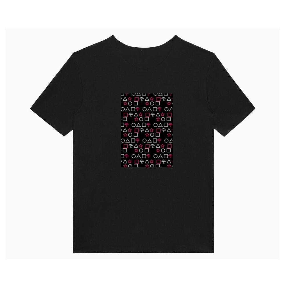 A Squid Game Pattern in a Striking Contrast T-Shirts
