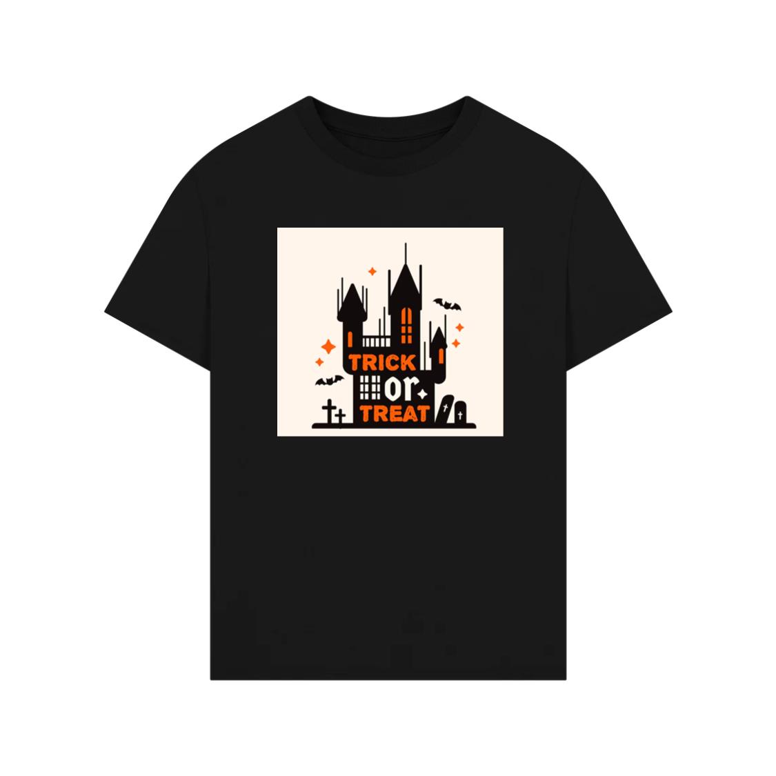 A Stylized Castle in a Spooky Celebration T-Shirt