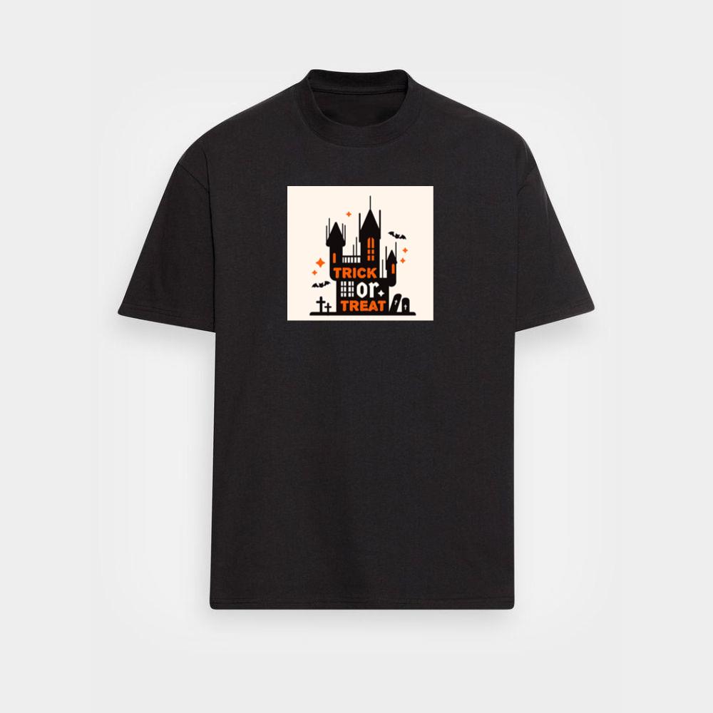 A Stylized Castle in a Spooky Celebration T-Shirts