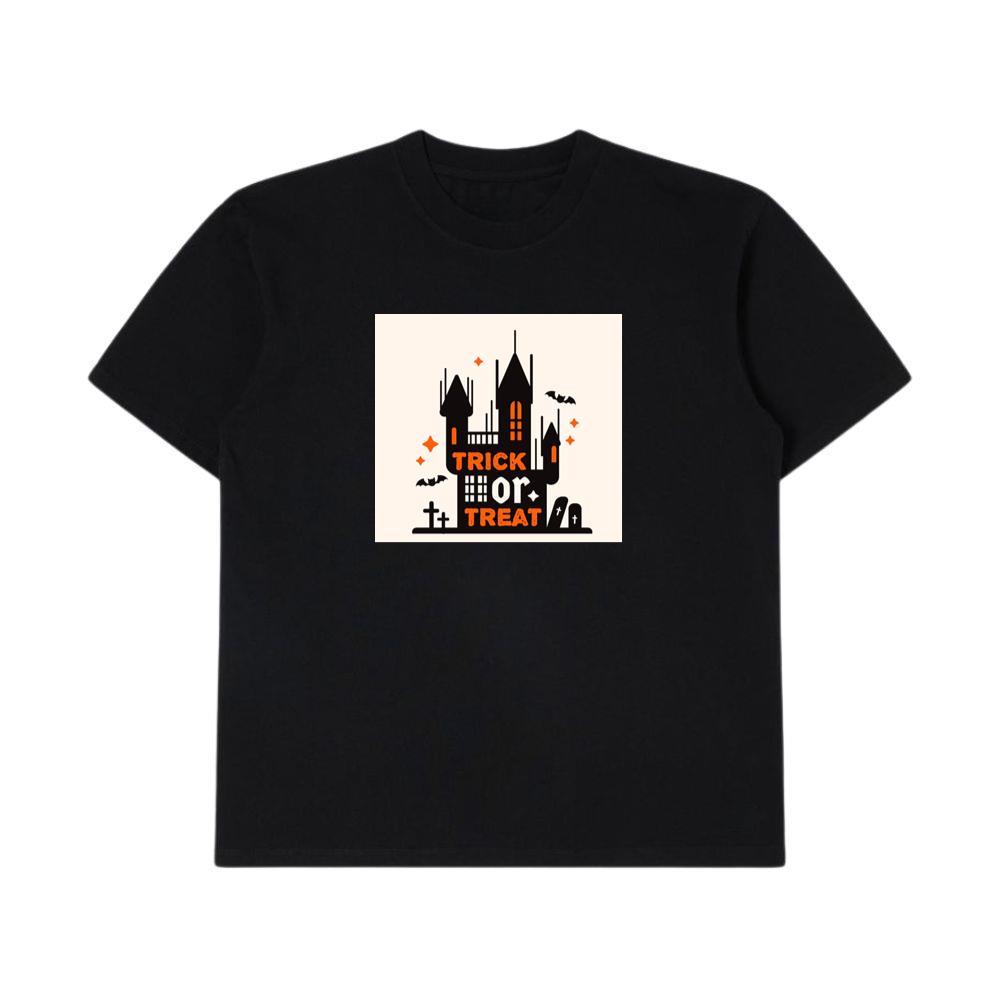 A Stylized Castle in a Spooky Celebration T-Shirts