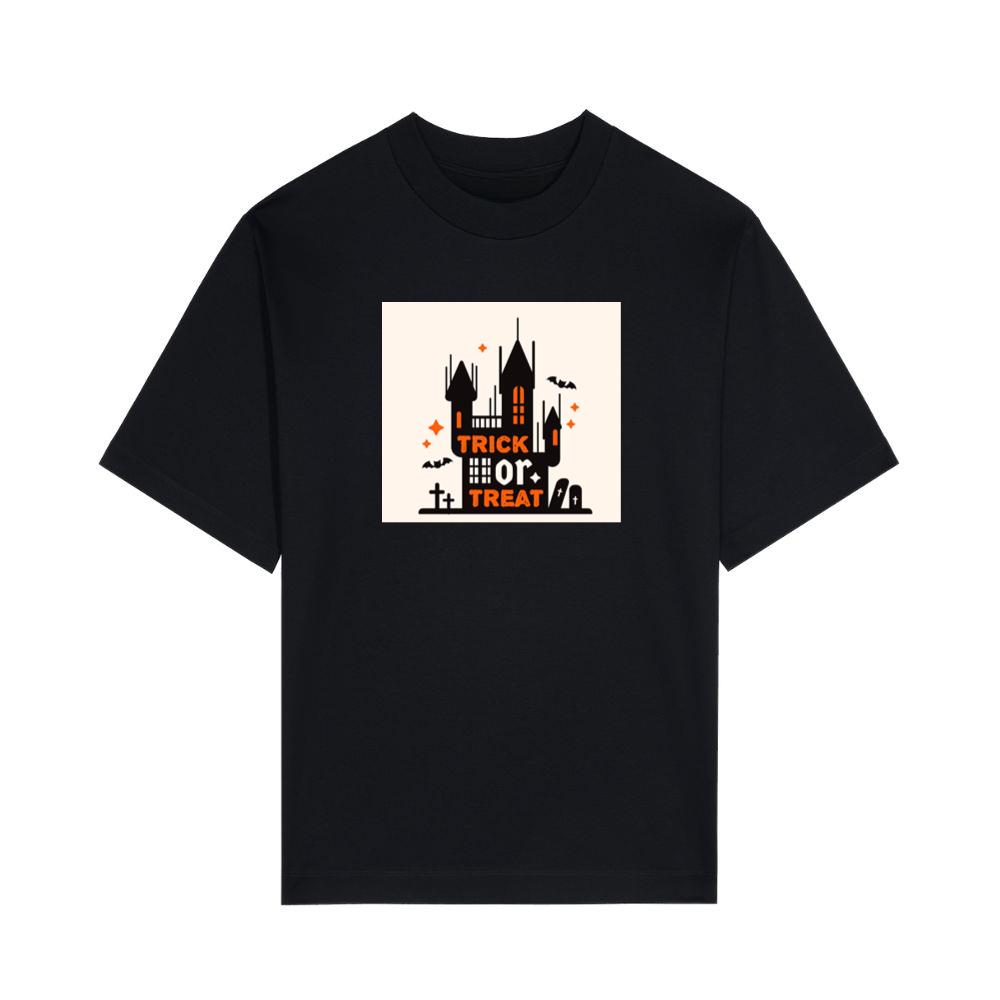A Stylized Castle in a Spooky Celebration T-Shirts