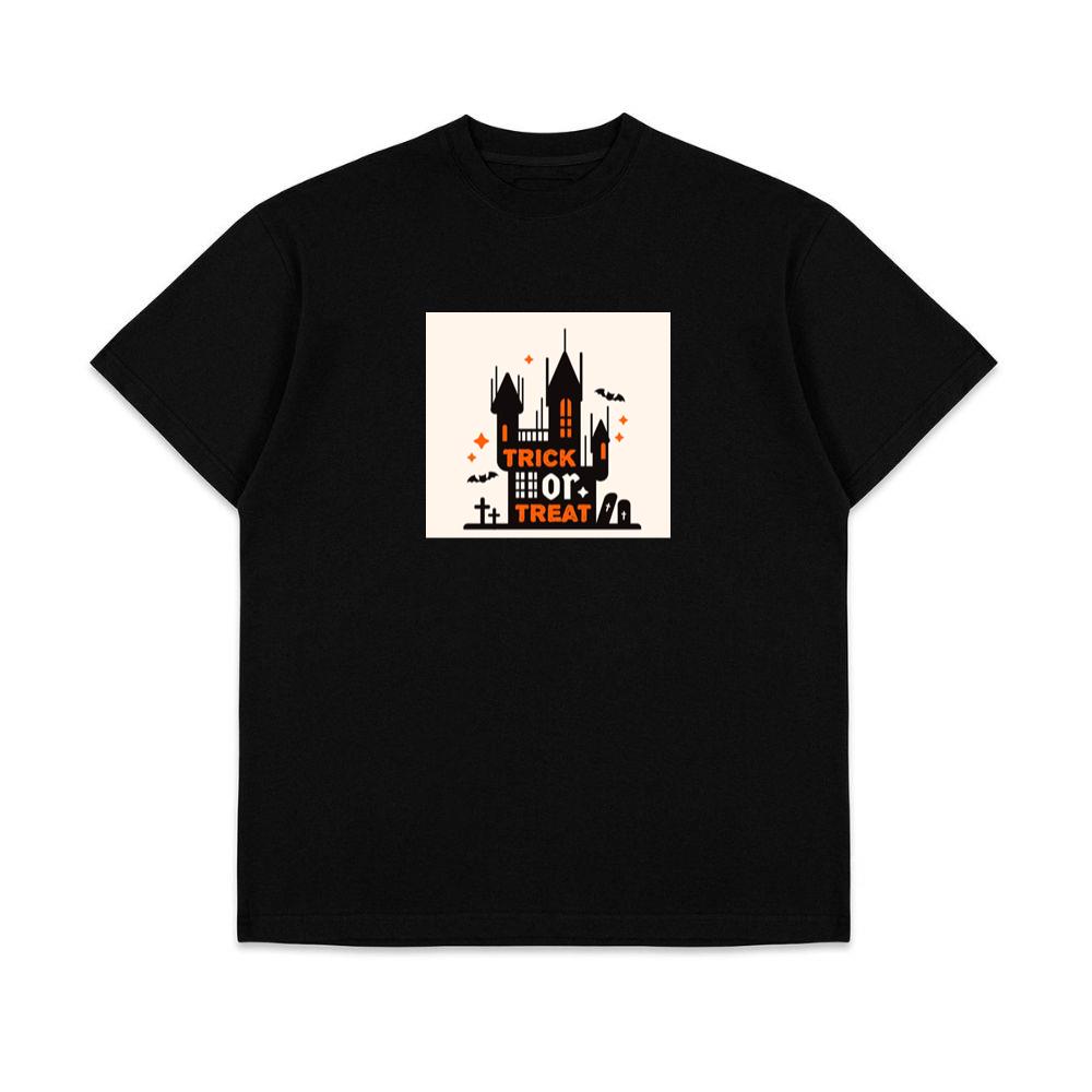 A Stylized Castle in a Spooky Celebration T-Shirts