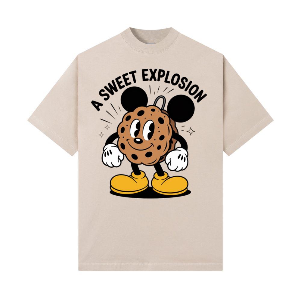 A Sweet Explosion Cookie Cartoon Vintage Style T-Shirt - Image 3