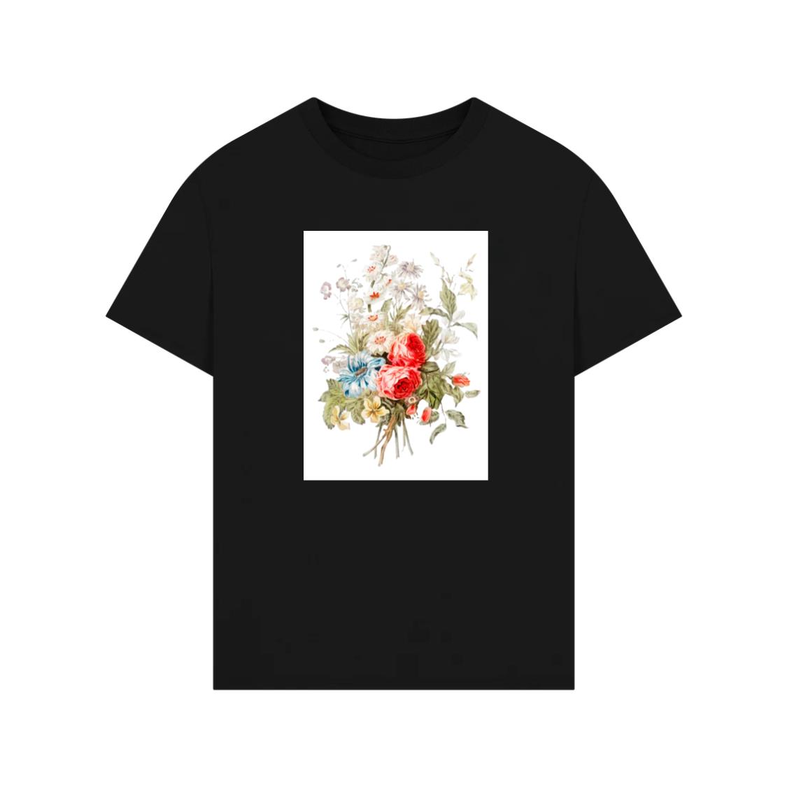 A Vintage Bouquet Featuring Roses, Daisies, and Delicate Blossoms T-Shirt