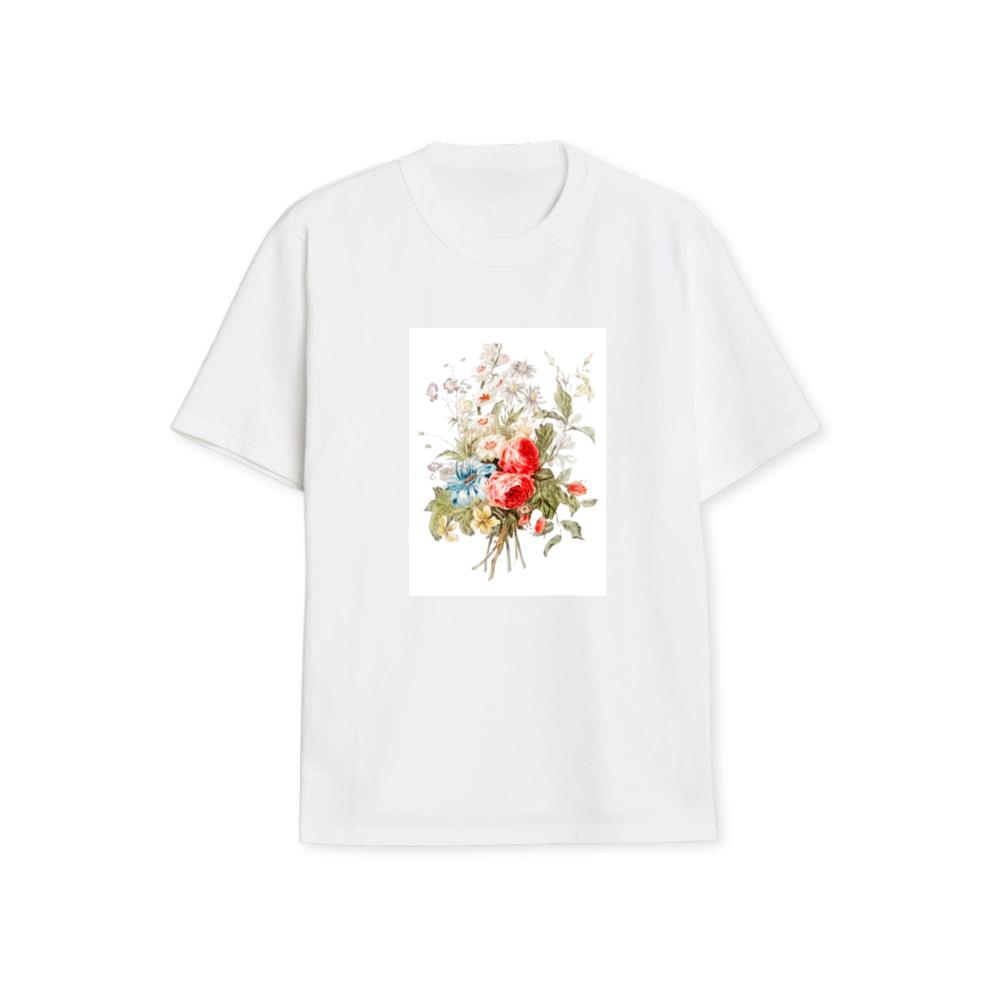 A Vintage Bouquet Featuring Roses, Daisies, and Delicate Blossoms T-Shirts