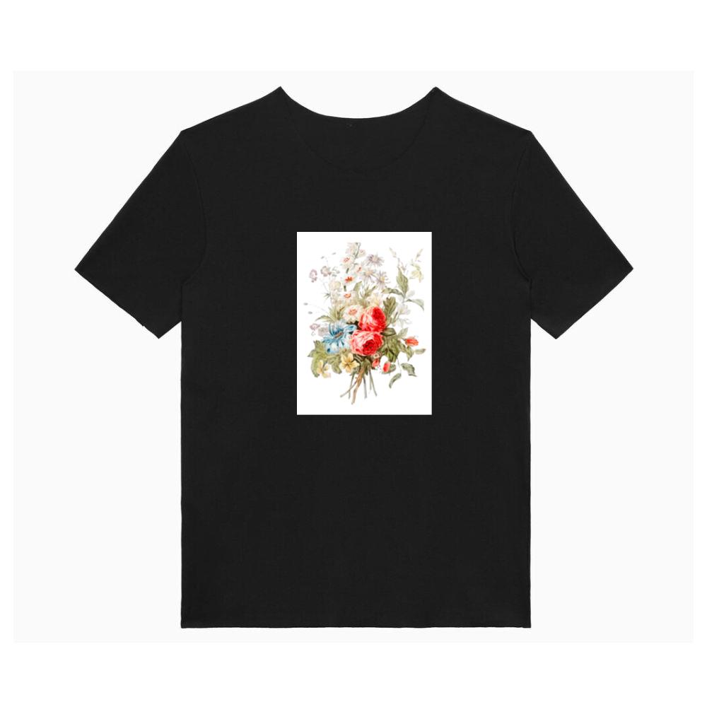 A Vintage Bouquet Featuring Roses, Daisies, and Delicate Blossoms T-Shirts