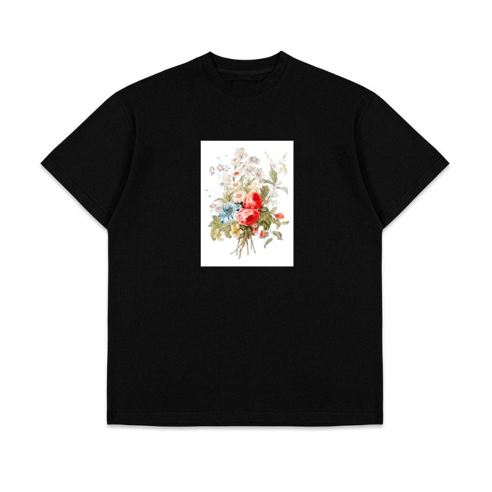 A Vintage Bouquet Featuring Roses, Daisies, and Delicate Blossoms T-Shirts