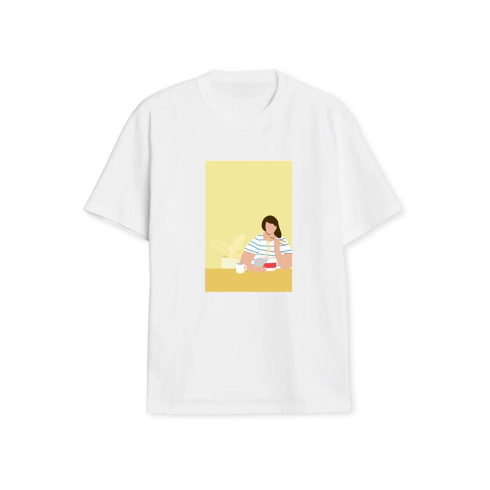 A Woman Enjoying a Bowl of Noodles and a Hot Drink T-Shirts