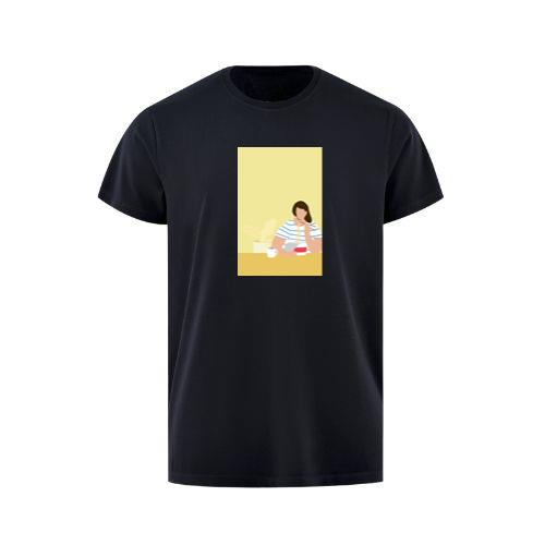 A Woman Enjoying a Bowl of Noodles and a Hot Drink T-Shirts