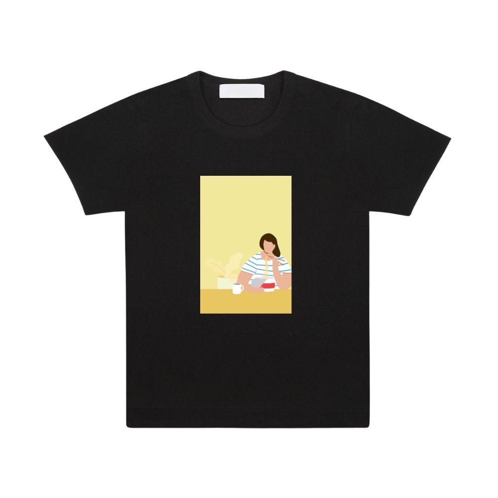 A Woman Enjoying a Bowl of Noodles and a Hot Drink T-Shirts