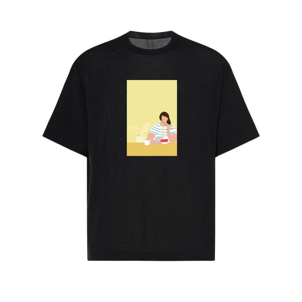 A Woman Enjoying a Bowl of Noodles and a Hot Drink T-Shirts