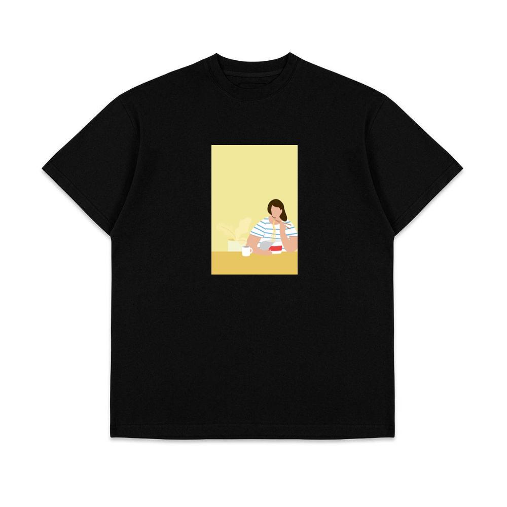 A Woman Enjoying a Bowl of Noodles and a Hot Drink T-Shirts