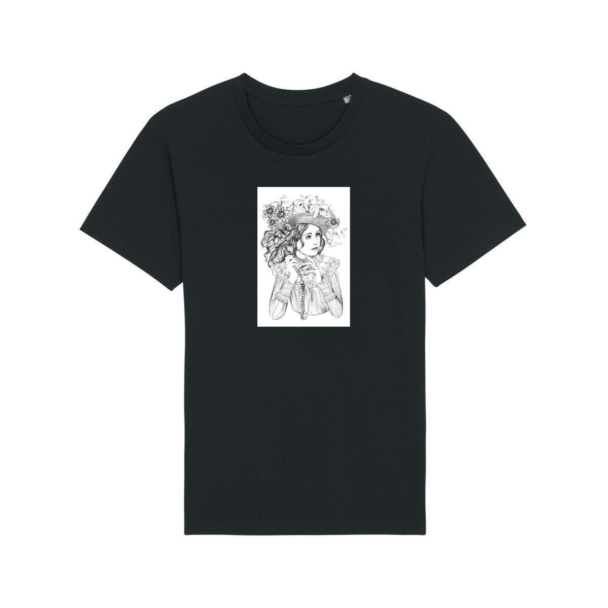 A Woman with Rabbits, Flowers, and Surreal Elements T-Shirts