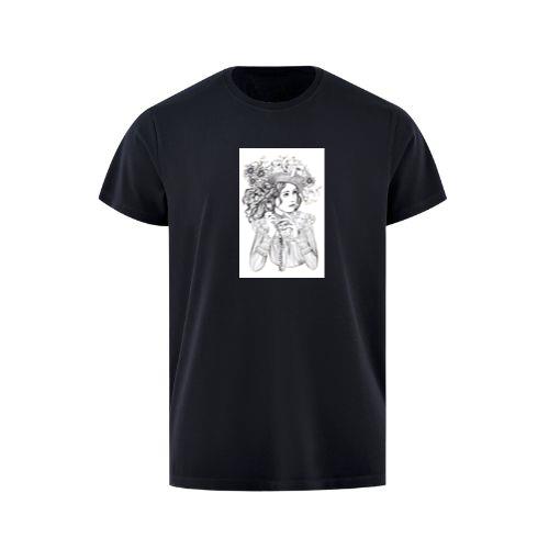 A Woman with Rabbits, Flowers, and Surreal Elements T-Shirts