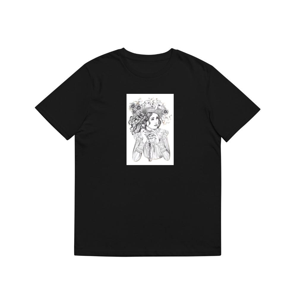 A Woman with Rabbits, Flowers, and Surreal Elements T-Shirts