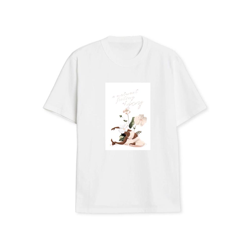 A Yoga Illustration with Flowers T-Shirts