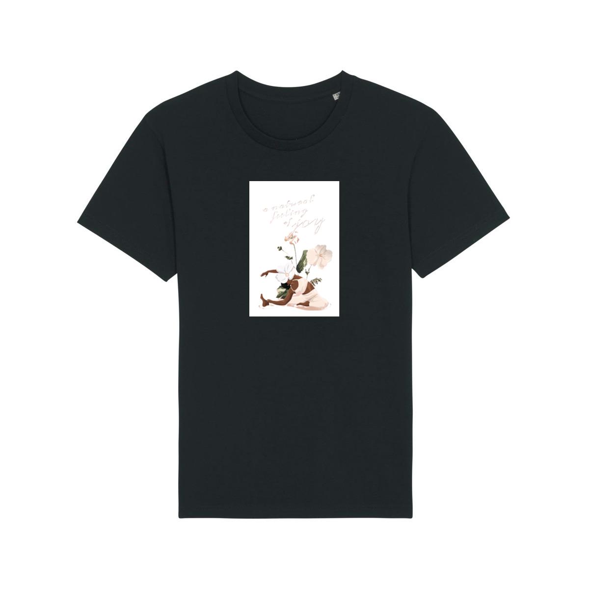 A Yoga Illustration with Flowers T-Shirts