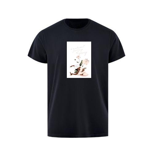 A Yoga Illustration with Flowers T-Shirts