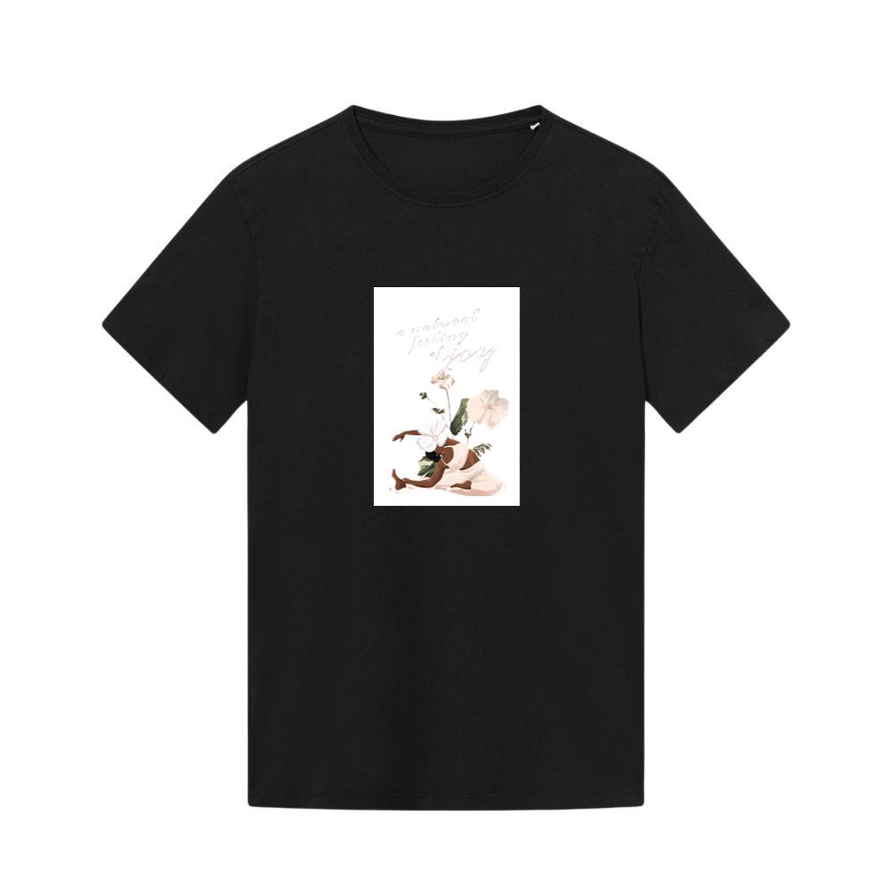 A Yoga Illustration with Flowers T-Shirts