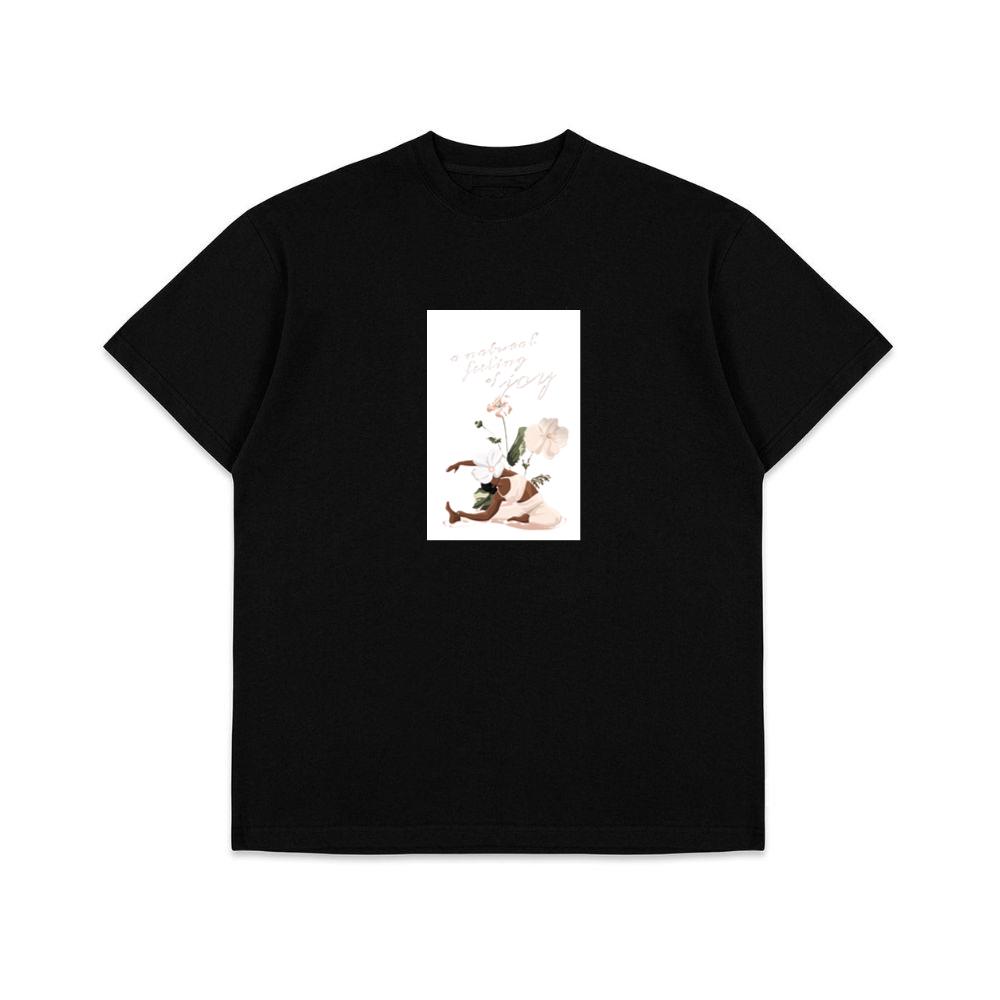 A Yoga Illustration with Flowers T-Shirts