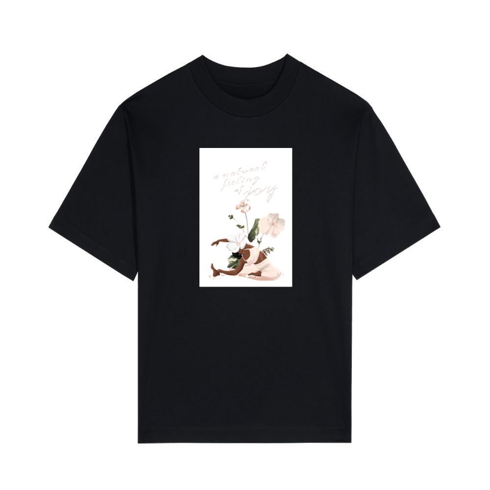 A Yoga Illustration with Flowers T-Shirts