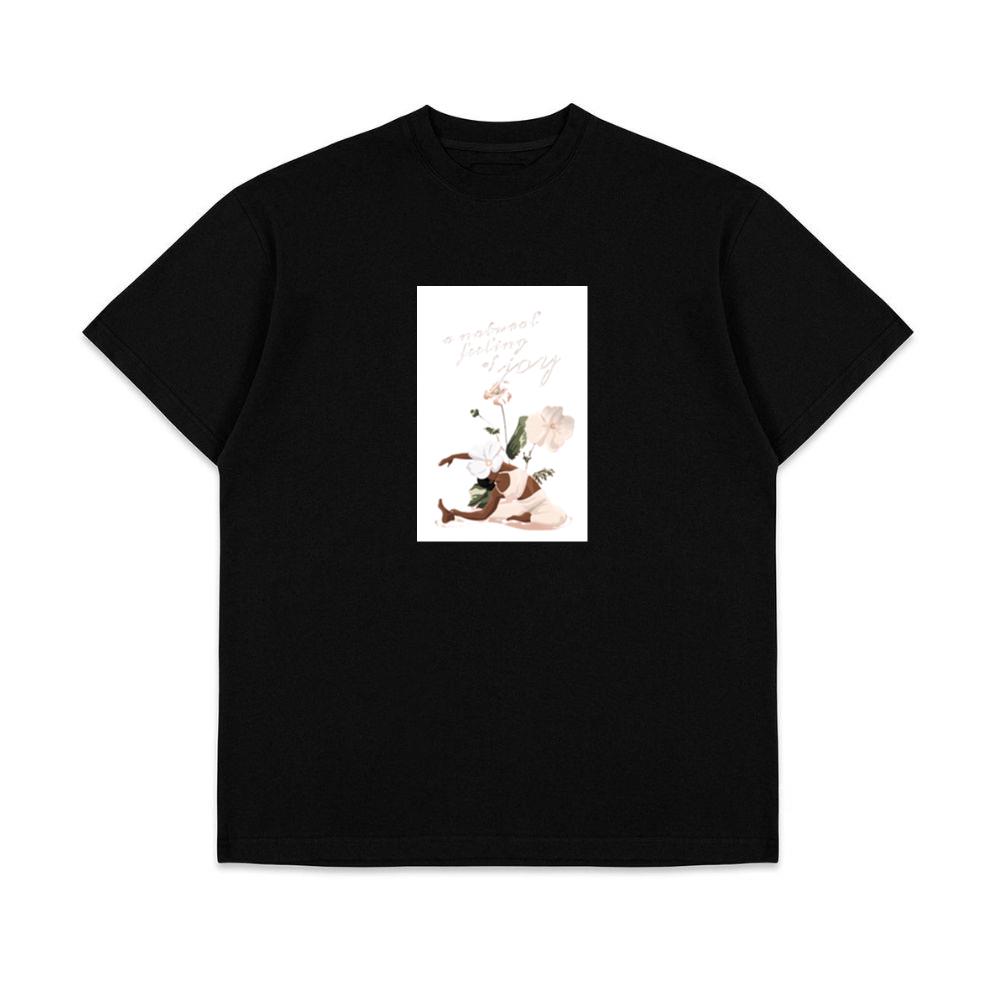 A Yoga Illustration with Flowers T-Shirts