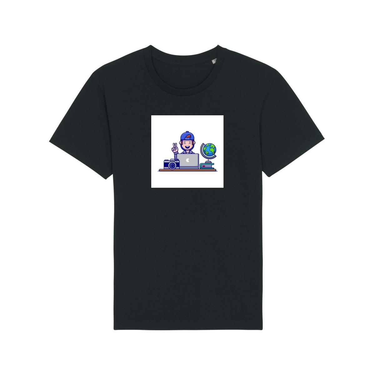 A Young Traveler's Digital Day in a Cheerful Hue T-Shirts