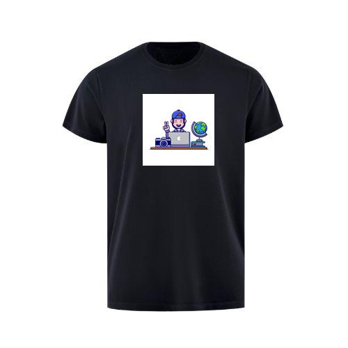 A Young Traveler's Digital Day in a Cheerful Hue T-Shirts