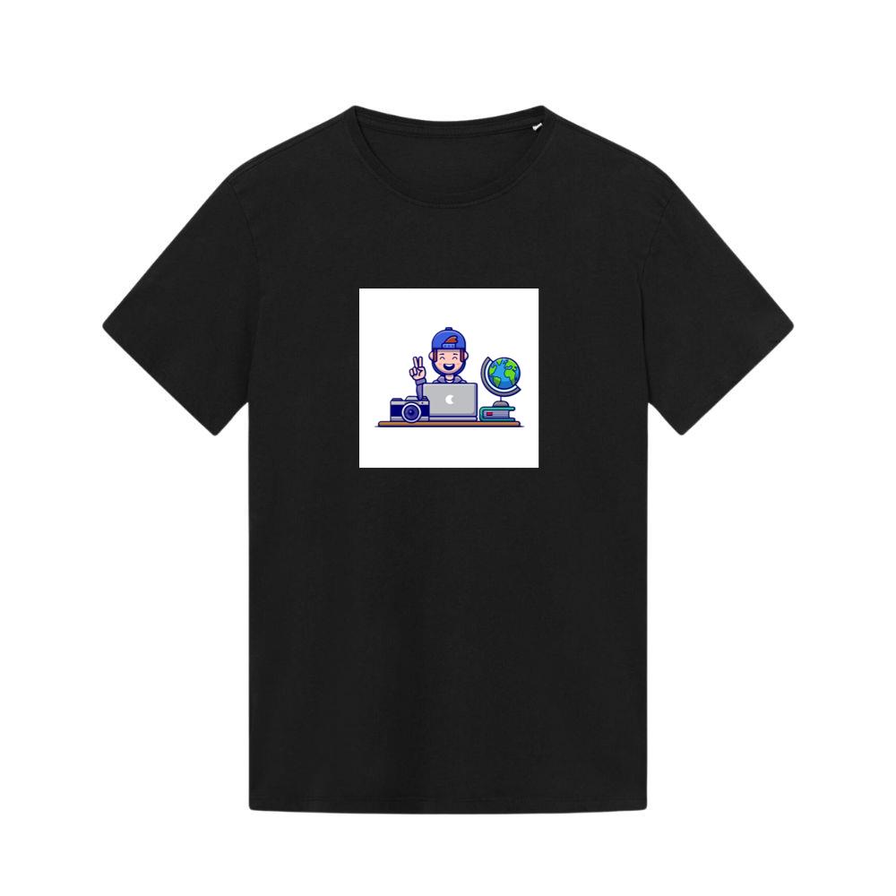 A Young Traveler's Digital Day in a Cheerful Hue T-Shirts