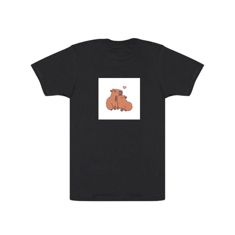 Adorable Capybara Cuddle with Heart T-Shirts