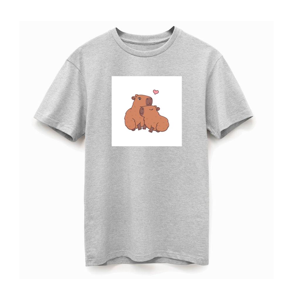 Adorable Capybara Cuddle with Heart TShirts Britishtransit