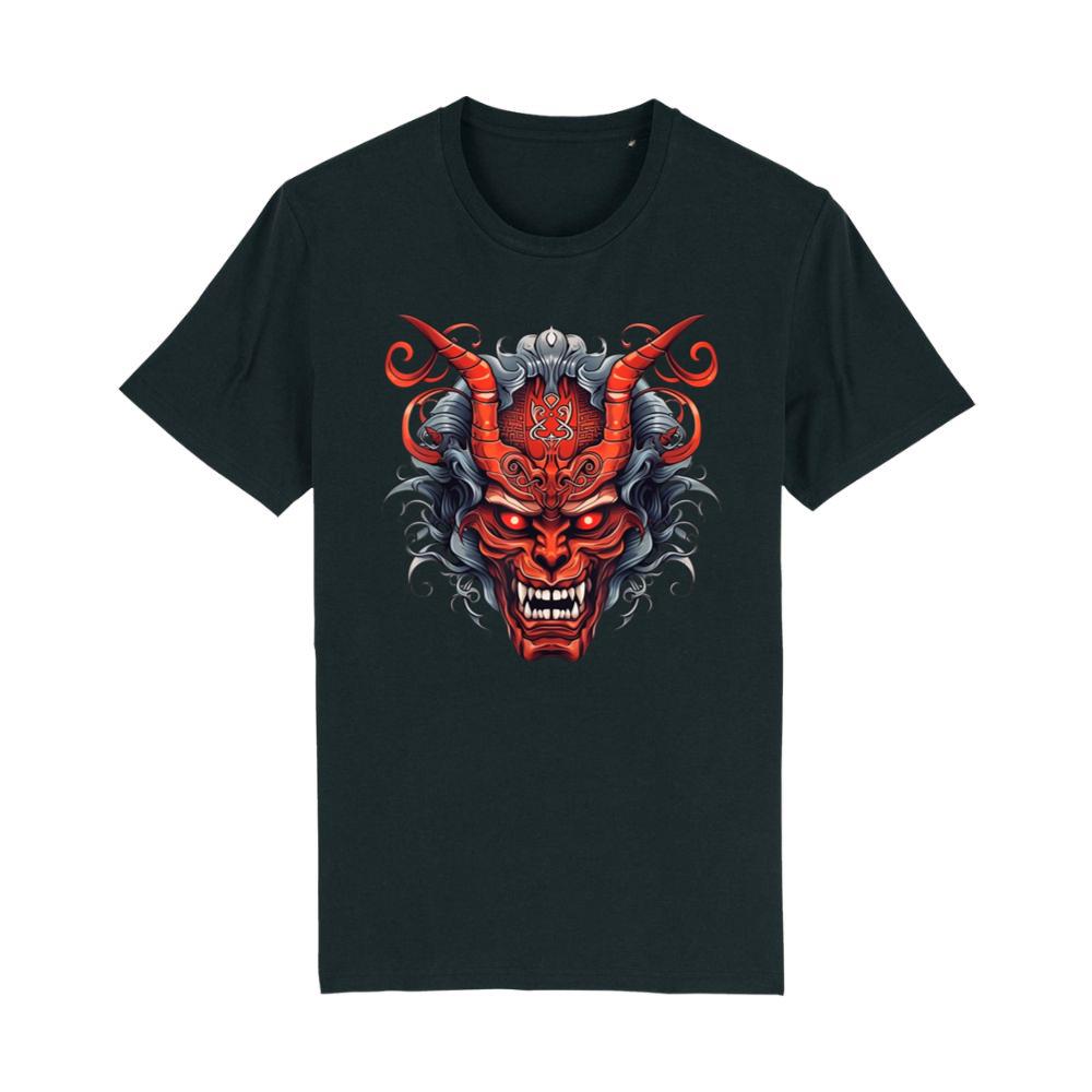 Aesthetic Samurai Demon Mask Cyberpunk Print T-Shirt