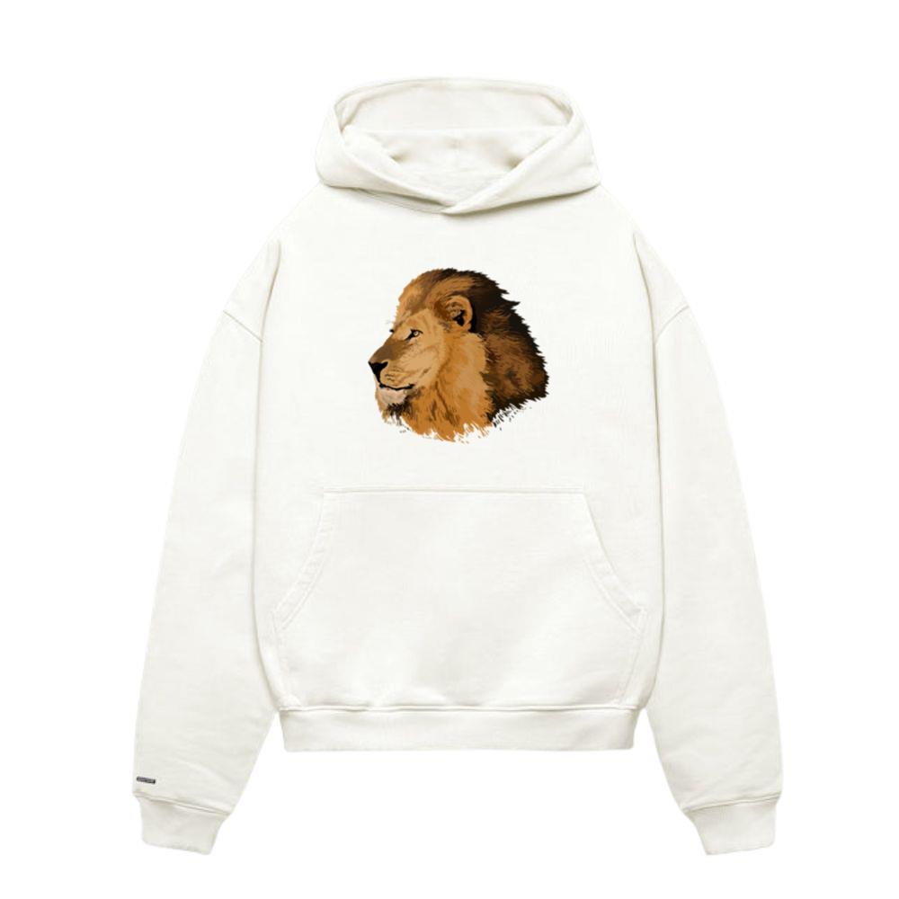 African Wild Animal Detailed Mane Lion Hoodie