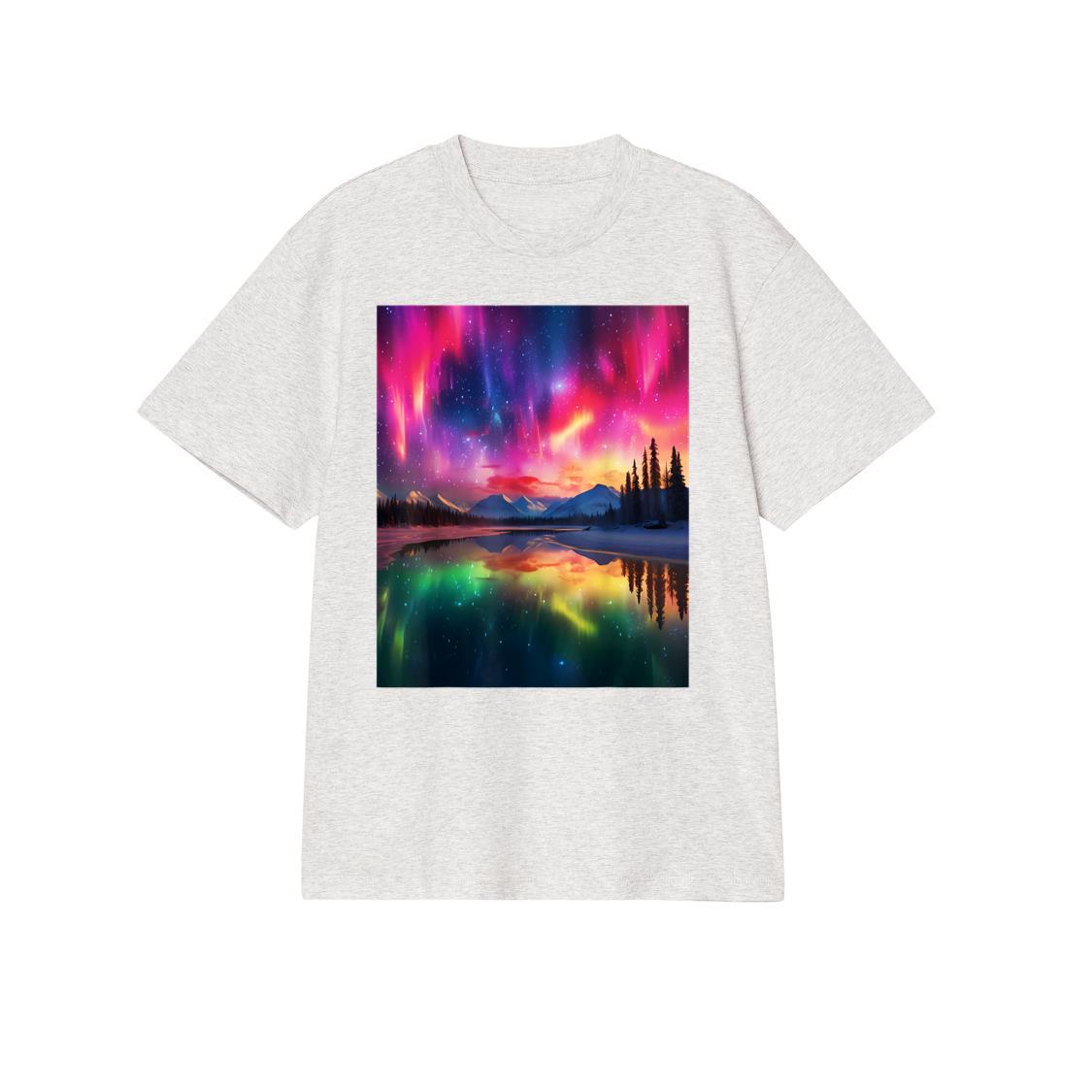 Alaska Landscape Aurora Borealis Northern Lights Vacay Merch T-Shirt (1)