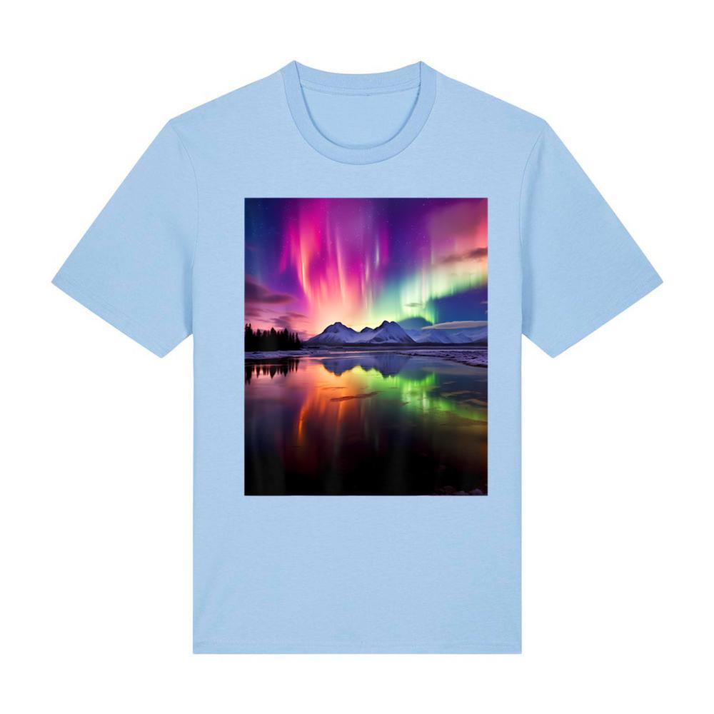 Alaska Landscape Aurora Borealis Northern Lights Vacay Merch T-Shirt (2)