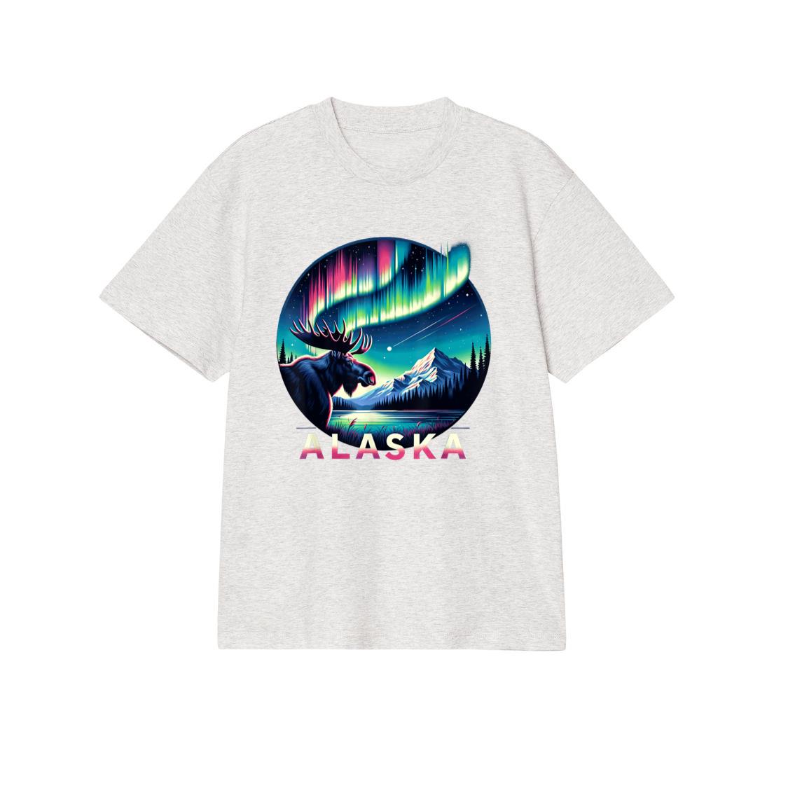 Alaska Northern Lights Aurora Viewing Alaska Vacation Moose T-Shirt