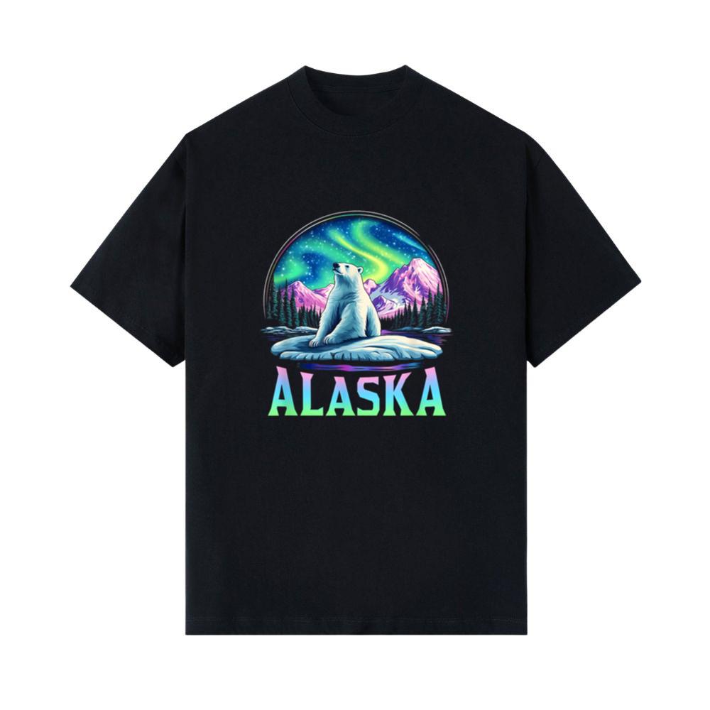 Alaska Northern Lights Aurora Viewing Bear Vacation Trip T-Shirt