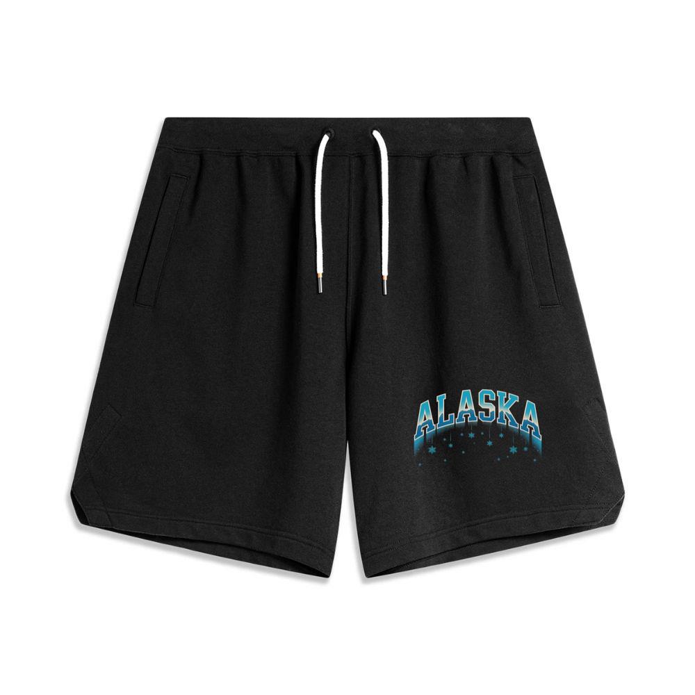 Alaska Retro Mountain Adventure Travel Graphic Basketball Shorts