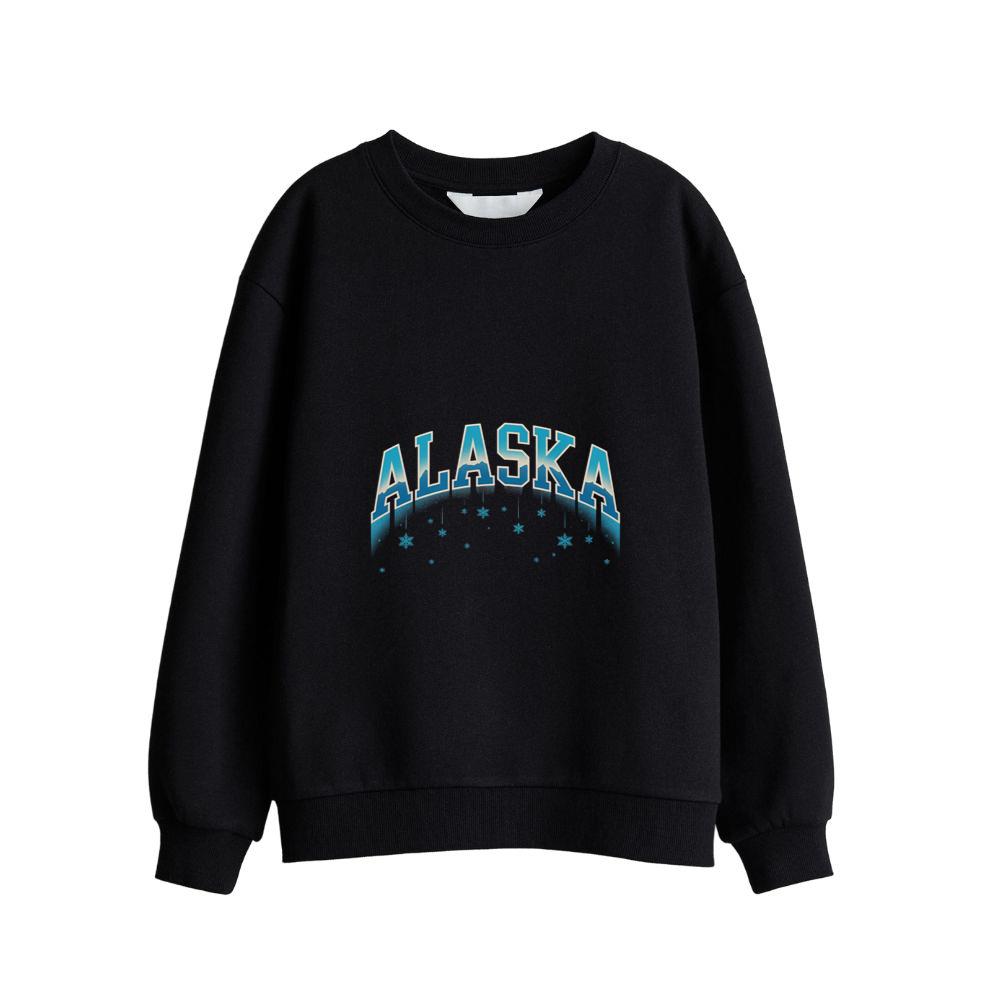 Alaska Retro Mountain Adventure Travel Graphic Sweatsrhit