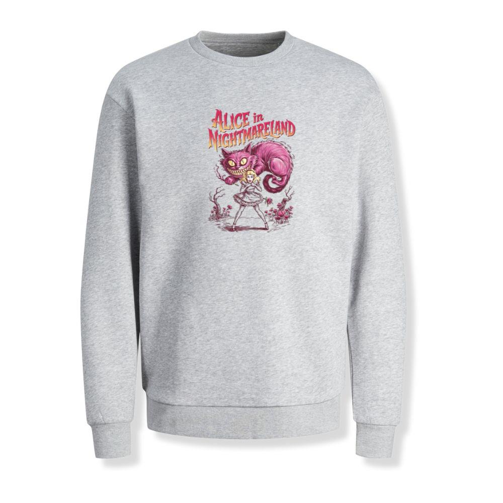 Alice in Nightmareland Creepy Cat Wonderland Style Sweatshirt