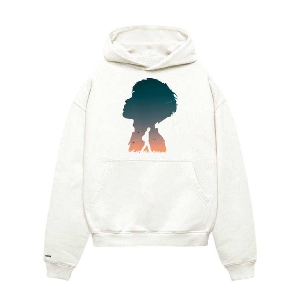 Alone sad anime boy silhouette design Hoodie