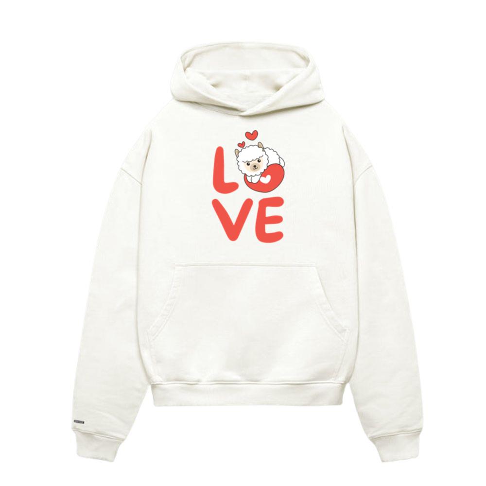 Alpaca For Valentine's Day Cute Animals Hearts Hoodie
