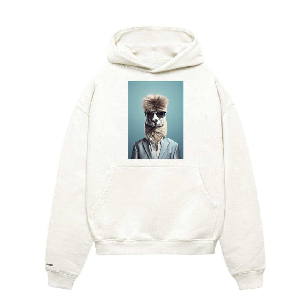 Alpaca with glasses. Cute funny animal art Hoodie