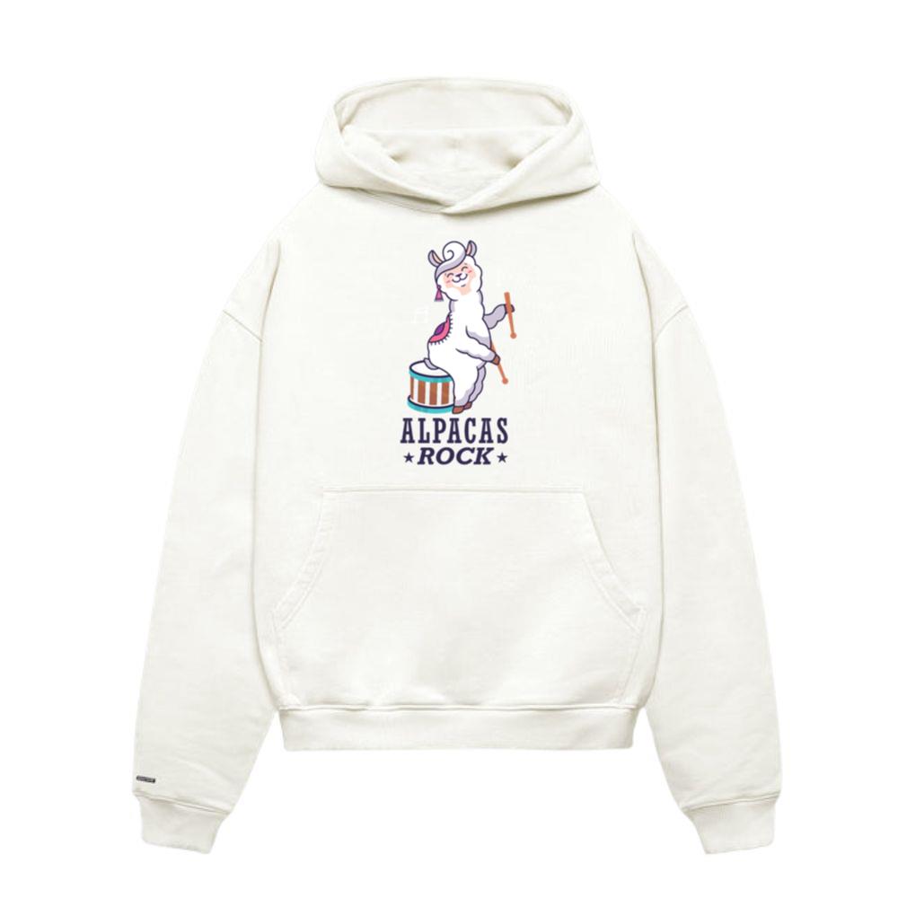 Alpacas Rock Camelid Mammal Animal Drummer Alpaca Hoodie